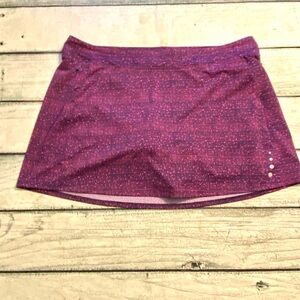LL Bean purple & blue pattern golf athletic wear skort skirt. XL